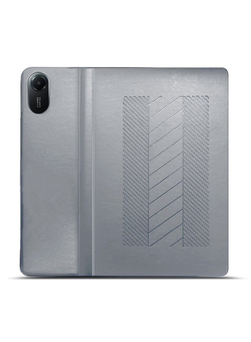 BYTER Xiaomi Redmi Pad 2 2025 (11.0 inches) Classic PU Leather Trifold Stand Flip Case Cover (TCFPSR) - Grey - Image 3